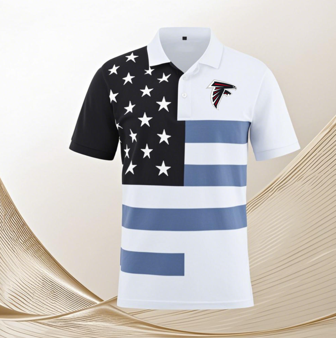 Atlanta Falcons white 87 Men 2025 NFL polo T shirt
